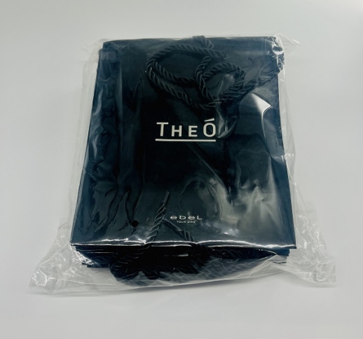 【数量限定】 THEO ジオ 手提げ紙袋 （黒・アクリル紐・幅180×マチ90×高さ215ｍｍ） 10枚入り